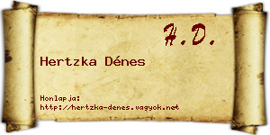 Hertzka Dénes névjegykártya