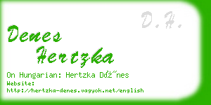 denes hertzka business card